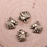 20pcs Flower Elephant Charms for Jewelry Making Antique Silver Bronze Plated