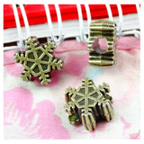 20pcs Snowflake 4MM Hole Bead Bronze Charms for Jewelry Making