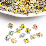 20pcs Small Enamel Bee Charms Rhinestone Craft Accessories