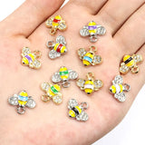 20pcs Small Enamel Bee Charms Rhinestone Craft Accessories