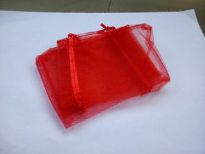 20pcs 13*18 Red Organza Bags with Handles for Jewelry/Wedding/Christmas/Birthday