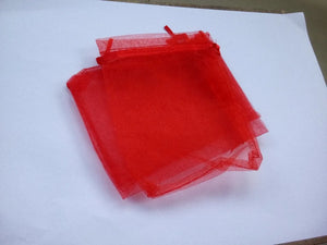 20pcs 13*18 Red Organza Bags with Handles for Jewelry/Wedding/Christmas/Birthday