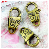 20pcs Antique Bronze Key Chain Charms Lobster Clasp DIY Jewelry Findings