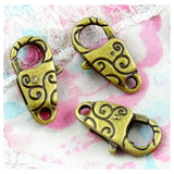 20pcs Antique Bronze Key Chain Charms Lobster Clasp DIY Jewelry Findings