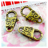 20pcs Antique Bronze Key Chain Charms Lobster Clasp DIY Jewelry Findings