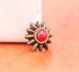 20pcs 13mm Brass Ethnic Floral Star Red Turquoise Conchos Rivet Stud Fastener