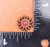 20pcs 13mm Brass Ethnic Floral Star Red Turquoise Conchos Rivet Stud Fastener