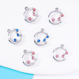 20pcs Alloy Moon Zircon Charm for DIY Jewelry