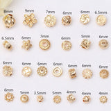 20pcs 14K Plated Copper Round Flower End Beads Caps Mix Spacer Beads