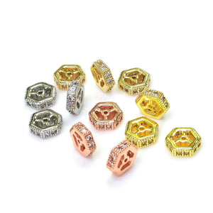 20pcs/14k Zircon Spacer Bracelet Necklace Bead Jewelry DIY Materials