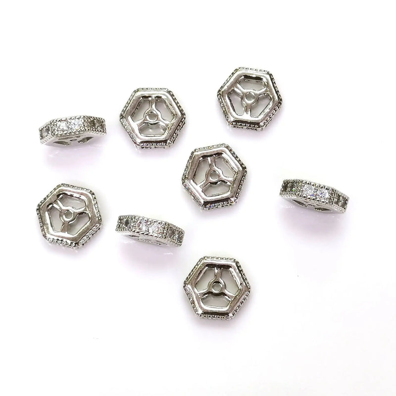 20pcs/14k Zircon Spacer Bracelet Necklace Bead Jewelry DIY Materials