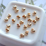 20pcs 14k Plated Crimp Beads 3mm 4mm End Beads Jewelry Findings