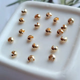 20pcs 14k Plated Crimp Beads 3mm 4mm End Beads Jewelry Findings