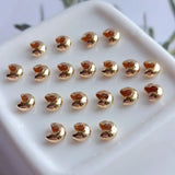 20pcs 14k Plated Crimp Beads 3mm 4mm End Beads Jewelry Findings