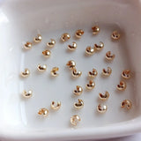 20pcs 14k Plated Crimp Beads 3mm 4mm End Beads Jewelry Findings