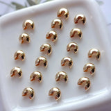 20pcs 14k Plated Crimp Beads 3mm 4mm End Beads Jewelry Findings