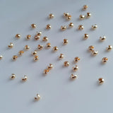 20pcs 14k Plated Crimp Beads 3mm 4mm End Beads Jewelry Findings