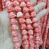 20pcs 14x12mm Pink Smiling Buddha Coral Beads DIY Spacer Bead for Bracelet