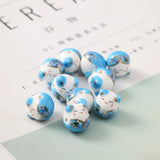 20pcs Lucky Cat Ceramic Beads DIY Spacer for Jewelry Making 14x15mm