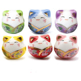 20pcs Lucky Cat Ceramic Beads DIY Spacer for Jewelry Making 14x15mm