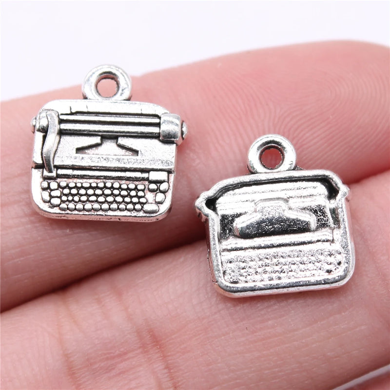 20pcs Typewriter Charms for Jewelry Making DIY Findings Antique Silver Alloy