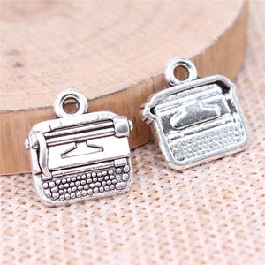 20pcs Typewriter Charms for Jewelry Making DIY Findings Antique Silver Alloy