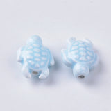 20pcs Sea Turtle Ceramic Beads Marine Life Porcelain Animal Loose Spacer Beads