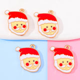 20pcs Red Enamel Christmas Santa Charm Pendant DIY Jewelry Making Craft Supplies