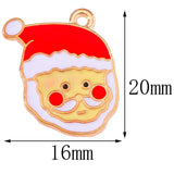20pcs Red Enamel Christmas Santa Charm Pendant DIY Jewelry Making Craft Supplies
