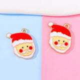 20pcs Red Enamel Christmas Santa Charm Pendant DIY Jewelry Making Craft Supplies