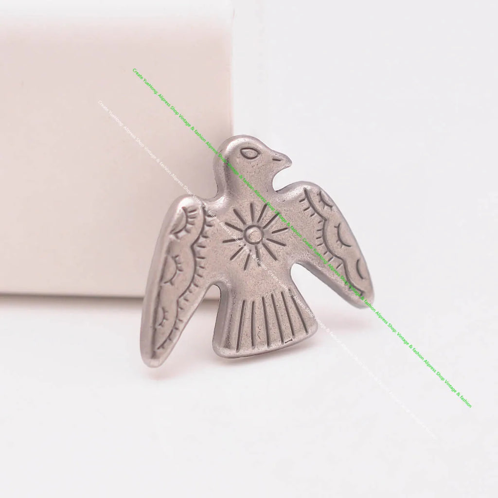 20pcs 16mm Vintage Silver Indian Art Sun Thunder Birds Concho Screwback