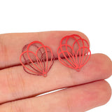 20pcs Hollow Flower Charms Colorful S.Steel Pendant DIY Accessories