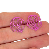 20pcs Hollow Flower Charms Colorful S.Steel Pendant DIY Accessories