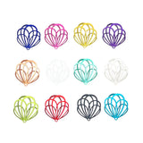 20pcs Hollow Flower Charms Colorful S.Steel Pendant DIY Accessories