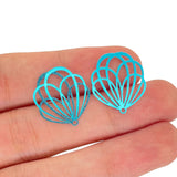 20pcs Hollow Flower Charms Colorful S.Steel Pendant DIY Accessories