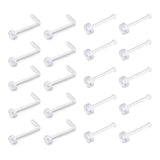 20pcs 18G Clear Nose Rings Bioflex L Shape Studs Retainer Body Piercing Jewelry