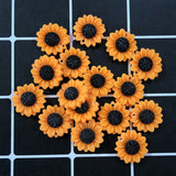 20pcs 18mm Small Yellow Daisies Sunflowers Resin Charms Flowers Pendant