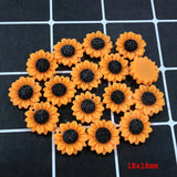 20pcs 18mm Small Yellow Daisies Sunflowers Resin Charms Flowers Pendant