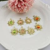 20pcs 18x21mm Sun Charms Rhinestone Jewelry Making Earring Pendant Bracelet
