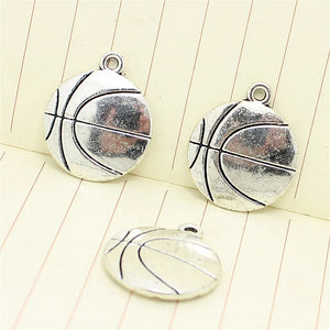 20pcs Basketball Charm Vintage Metal Zinc Alloy Pendant for DIY Jewelry Making