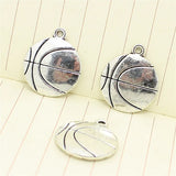 20pcs Basketball Charm Vintage Metal Zinc Alloy Pendant for DIY Jewelry Making