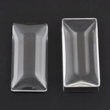 20pcs 19x38mm Rectangle Clear Glass Cabochons for Photos/Cabochons/Art