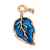 20pcs 20*10mm Oil Drop Metal Leaf Charm Champagne Pendant DIY Jewelry Making