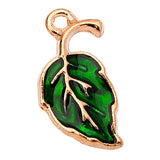 20pcs 20*10mm Oil Drop Metal Leaf Charm Champagne Pendant DIY Jewelry Making
