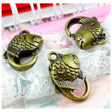 20pcs Antique Bronze Fish Key chains DIY Accessories