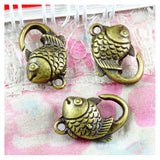 20pcs Antique Bronze Fish Key chains DIY Accessories