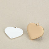 20pcs Stainless Steel Heart Blank Stamp Charms 20*19mm Necklace Pendant