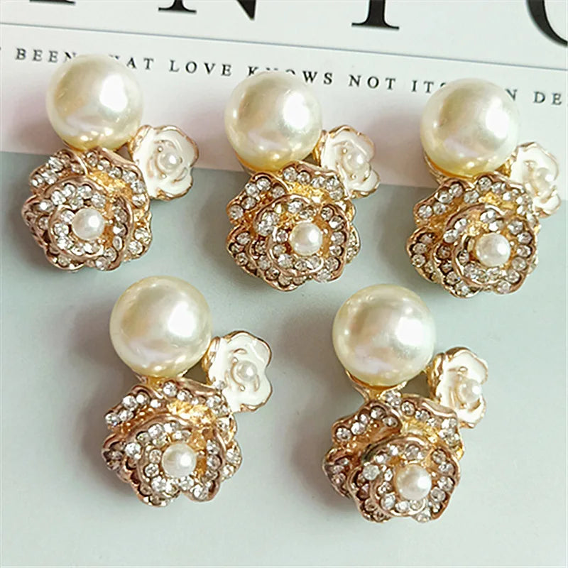 20pcs 20*30MM Flower Enamel Charms Golden Bracelet Jewelry Alloy Pendants