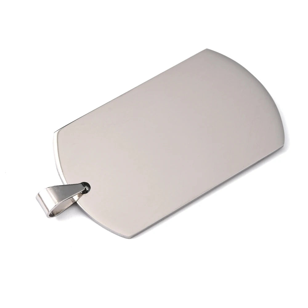 20pcs Stainless Steel Rectangle Blank Tag Pendants 50x29mm