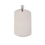 20pcs Stainless Steel Rectangle Blank Tag Pendants 50x29mm